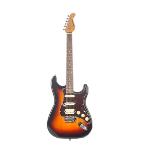 All'ingrosso Full-Size Set di chitarra elettrica con la cassa amplificatore fatto in cina adulti professionisti a buon mercato prezzo acero retro/lato materiale