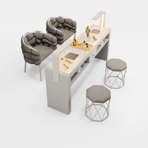 Table de manucure simple ou double avec aspirateur et prise électrique, fourniture d'usine, bureau de manucure de luxe pour salon de beauté et spa - Product Image 1