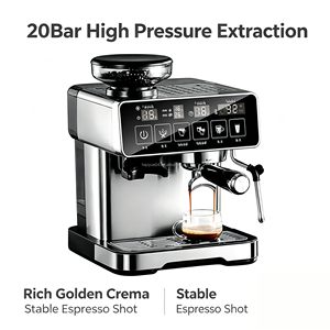 Macchina per <span class=keywords><strong>Caffè</strong></span> Espresso Tutto-in-Uno HY in Acciaio Inox con Schermo Touch, 20 Bar, Macinacaffè, Serbatoio da 2L, per Casa e Ufficio, Prepara Americano e <span class=keywords><strong>Latte</strong></span> - Product Image 4