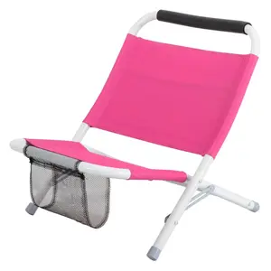 Factory direct selling folding low prices beach chair low seat beach chairs portable chair folding with Net bag