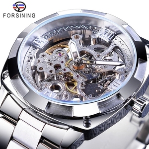 Forsining Watch Fashion <strong>Retro</strong> Men's Automatic Mechanical Watch Top Brand Luxury Full Golden Design Luminous Hands Skeleton <strong>Clock</strong> - Product Image 2