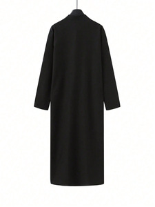 CCY 2026 Qamis <span class=keywords><strong>noir</strong></span> pour hommes arabes saoudiens, à manches longues et col montant, style Kaftan, Jubba islamique, Thobe musulman, Abaya brodée - Product Image 6