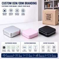 Penjualan Langsung Grosir Pabrik Kotak Timah Persegi Kustom Organizer Makeup Penyimpanan Kosmetik Kotak Logam Timah untuk Perhiasan