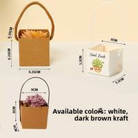 Boîte en papier kraft imperméable pour plantes en pot, mini boîte pour arrangement floral vert et succulents, boîte en papier portable