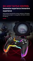 Manette de jeu sans fil P07 pour PS4/Switch/IOS/Android/PC Contrôleur de jeu RGB Poignée BT Accessoires de console Manette de jeu sans délai