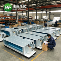 Unidad de Ventiloconvector Horizontal Oculta de Ahorro Energético, Estándar, de 3 Filas, con Tubo de Cobre y Aletas de Aluminio, para Aire Acondicionado en Hoteles y Villas
