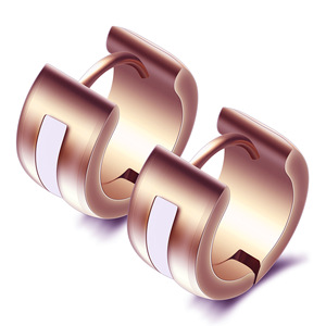 Boucles d'oreilles clous pour hommes en acier inoxydable, 7 mm, design géométrique rond, or rose, argent, or, pour usage quotidien - Product Image 4