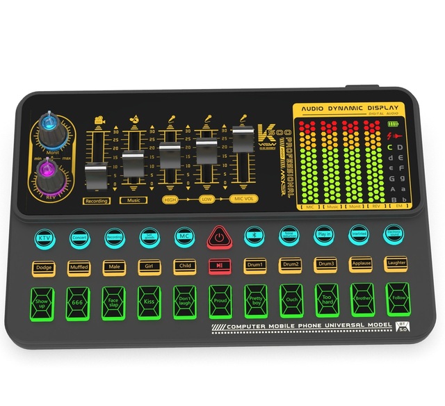 Audio Interface Live Streaming Sound Card for Mobile Podcast & Vlog Recording Live Streaming Mixer