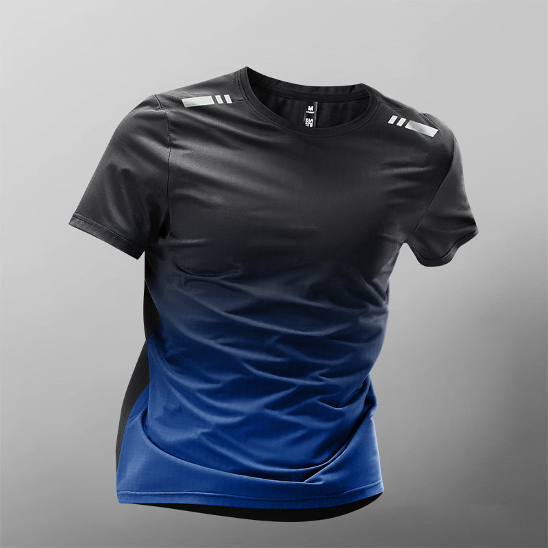 Camisa manga corta azul degradado