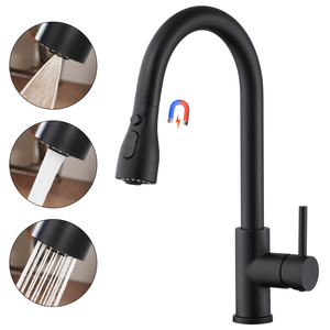 CUPC Black Pull Out Sink Water Mixer Tap Kitchen Faucet - Product Image 2