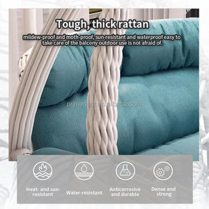 Uovo appeso sedia con supporto in Rattan sedia a dondolo esterno per giardino Patio balcone impermeabile uovo sedia appesa - Product Image 6