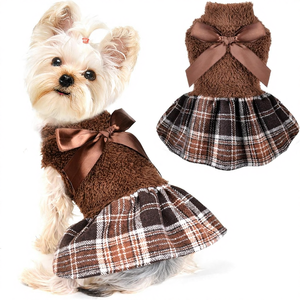 Abrigo Clásico de Franela para Perro con Borde a Cuadros, OEM, Cálido para Invierno, para Yorkshire/Chihuahua, MOQ 200, Color/Logotipo Personalizado - Product Image 1