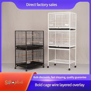 <span class=keywords><strong>Cage</strong></span> à oiseaux carrée de luxe en acier inoxydable pour perroquets, utilisation intérieure et extérieure, plateau et emballage en plastique - Product Image 2