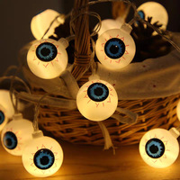 Guirnalda de Luces LED de Halloween con Ojos Fantasmagóricos, Funciona con Pilas, para Decoración de Jardín, Hogar, Fiestas y Casas Encantadas