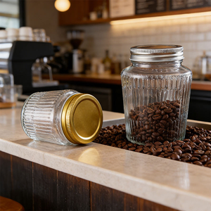 Vente en gros de <span class=keywords><strong>pots</strong></span> en verre pour aliments avec <span class=keywords><strong>étiquettes</strong></span> personnalisées, ronds, 150 ml, 250 ml, 380 ml, 500 ml, avec couvercles - Product Image 5