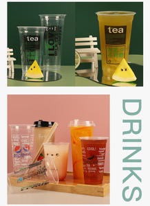 Disposable Plastic Cup 16oz U Shape PET Smoothie <b>Bubble</b> <b>Boba</b> Drink Cup with Lid Clear Plastic Drink Cups for Coffee Tea Milk - Product Image 3