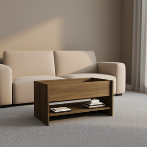 Mesa de Centro de Madera Sintética Color Roble Marrón, 31.5x19.7x15.7, Extensible, Mueble Moderno para Sala de Estar - Product Image 2