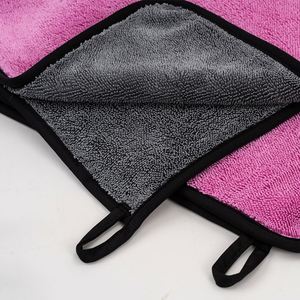 Serviette de nettoyage automobile en microfibre écologique, torsadée, à séchage rapide, tissée, rectangulaire, carrée, couleur unie, absorbante, pour usage domestique, lavable en machine et à la main - Product Image 2