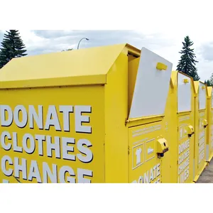 Top qualité nouveau design extérieur grande taille jaune vêtements don bin chaussures recycler bin vêtements recyclage bacs de recyclage à vendre