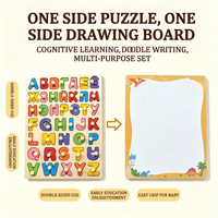 Puzzle en bois de l'alphabet et des chiffres, jouet éducatif Montessori, planche d'activités cognitives préscolaires, langues, mathématiques, cadeau pour enfants