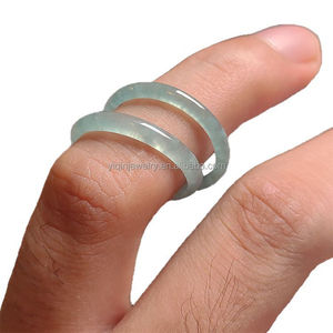 핫 세일 15mm -20mm 독특한 미얀마 옥 반지 천연 돌 남성용 여성용 - Product Image 6