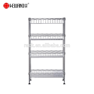 NSF Metal Kitchen Storage Organizer Rack 4 Tiers Freestanding Chrome Steel Wire Mesh <strong>Basket</strong> <strong>Shelf</strong> <strong>for</strong> Household - Product Image 3