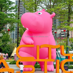 Пользовательские Надувные талисман персонажи наружные украшения событие дисплей Надувной розовый Бегемот огромный - Product Image 1