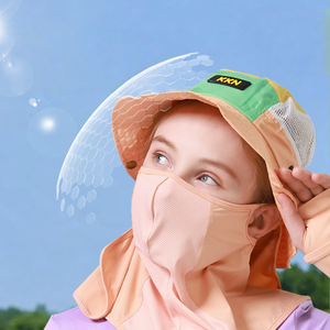 KKN Masque facial en nylon personnalisable pour enfants, protection UV, pour activités de plein air, équitation, randonnée dans le désert, réglable, effet rafraîchissant - Product Image 5