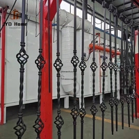 Großhandel Indoor Square 1/2 "Treppe Schmiedeeisen Hohl Doppel korb Baluster Metall Treppe Spindel für Holz geländer