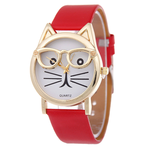 Reloj Infantil <span class=keywords><strong>de</strong></span> Lujo con Diseño <span class=keywords><strong>de</strong></span> Gato, Bonito Reloj <span class=keywords><strong>de</strong></span> Cuarzo con Correa <span class=keywords><strong>de</strong></span> Cuero para Niñas, Regalo <span class=keywords><strong>de</strong></span> Moda con Diseño Nuevo - Product Image 3