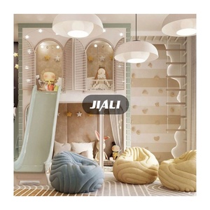 Lit superposé pour enfants avec toboggan et escalier, design luxueux personnalisé, meubles de chambre à coucher, lit queen-size pour enfants, filles - Product Image 1