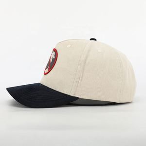 Gorras de Pana de 5 Paneles para Hombre, con Logotipo Personalizado OEM, de Alta Calidad, con Correa Ajustable, Gorra de Béisbol, Gorra Deportiva para Exteriores - Product Image 3