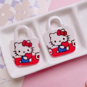 <span class=keywords><strong>Dulce</strong></span> lindo Kawaii gatito bolso amor corazón Diy resina colgante espalda plana encantos caja de teléfono basura portátil espejo decoración n Stock - Product Image 6