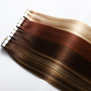 <span class=keywords><strong>Capelli</strong></span> Vergini Premium a Doppia Trama 33 #   Estensioni per <span class=keywords><strong>capelli</strong></span> veri umani europei naturali al 100% con nastro invisibile, colore rosso - Product Image 6
