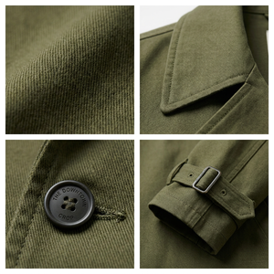 Manteau <span class=keywords><strong>trench</strong></span> <span class=keywords><strong>court</strong></span> décontracté haut de gamme pour femme, coupe ample, coupe-vent en sergé de coton, grand revers, style streetwear, <span class=keywords><strong>taille</strong></span> 5X - Product Image 4