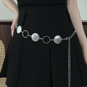 Nouvelle chaîne de taille vintage ethnique en alliage pour <span class=keywords><strong>femme</strong></span>, <span class=keywords><strong>ceinture</strong></span> décorative en métal doré et argenté pour les vacances à la plage - Product Image 3