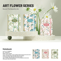 Carnet à couverture rigide en papier floral de la série ART FLOWER, carnet de notes, registre manuel, vente en gros
