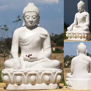 Beliebte Design weiße Marmor Nepal handgemachte Buddha Statue