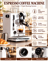 Machine à expresso électrique de haute qualité, semi-automatique, en acier inoxydable, pour les magasins et la maison