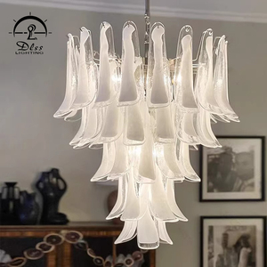 Lustres en verre de Murano pour hôtel, modernes, en fer et verre, ampoules halogènes 3500K blanc chaud, luminaire suspendu pour <span class=keywords><strong>salon</strong></span> central - Product Image 1
