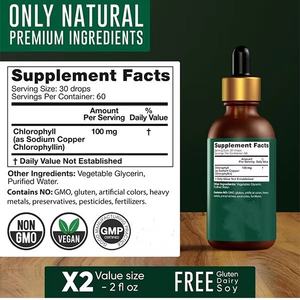 OEM/ODM Label pribadi <span class=keywords><strong>Chlorophyll</strong></span> cairan tetes alami Detox dukungan kekebalan tubuh makanan suplemen untuk dewasa aman untuk wanita hamil - Product Image 2