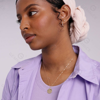 Collier pendentif rond gravé en argent sterling 925 personnalisé Gemnel pour femme