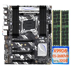 Gaming X99 Ddr4 Moederbord <span class=keywords><strong>Kit</strong></span> Lga2011-3 Socket X99d8 E5 2680v4 2*16Gb = 32Gb Ddr4 2133 Ecc Reg Geheugen - Product Image 1