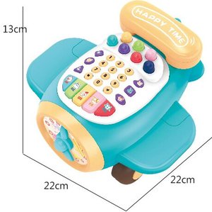 ของเล่นเครื่องบินการ์ตูน ของเล่นโทรศัพท์แบบคลาน ของเล่นโทรศัพท์แบบผลัก-ลาก มีเสียงเพลง ของเล่นเด็กเล็ก - Product Image 5