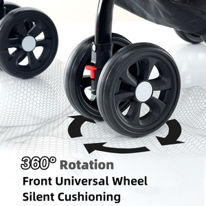 Một cú nhấp chuột gấp xe đẩy vật nuôi mèo con chó tàu sân bay có thể gập lại có thể tháo rời Xe đẩy du lịch với Cửa sổ lưới - Product Image 3