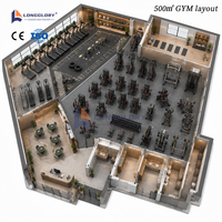 Hyrox : Solution clé en main pour équipement de salle de sport commercial, centre de fitness de 500 m², zone d'entraînement fonctionnel, musculation et cardio