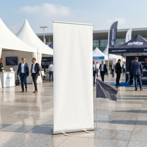 Espositore Roll-up Premium Antivento in Alluminio Rinforzato, Espositore Retrattile per Eventi all'Aperto, Kakemono Portatile Resistente - Product Image 1