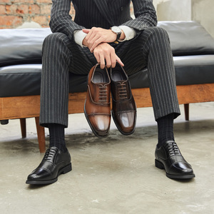 2026 New Style Three-Joint Leather <b>Shoes</b> Business Formal Oxford <b>Shoes</b> <b>Soft</b> Sole Wear-Resistant Wedding <b>Shoes</b> for Young Men - Product Image 2