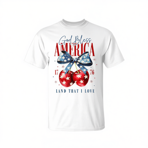 Camiseta patriótica de God Bless America Patriotic Cherries para el 4 de julio de EE. UU. - Product Image 2