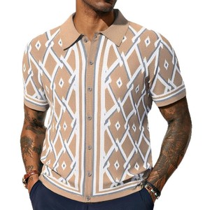 <span class=keywords><strong>POLO</strong></span> da uomo europeo e americano estivo nuovo <span class=keywords><strong>Cardigan</strong></span> a maniche corte lavorato a maglia Jacquard - Product Image 5